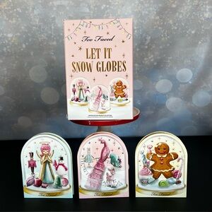 NIB Too Faced Let It Snow Globes Three-Piece Palette Gift Set